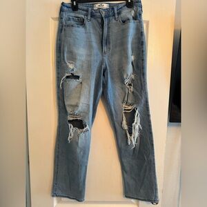 hollister ripped blue jeans